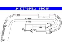 Cavo di trazione, freno di stazionamento ATE 24.3727-0245.2 sinistro