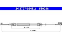 ATE 24.3727-0248.2 Cavo freno a mano