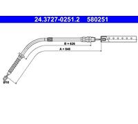 Cavo freno a mano 24.3727-0251.2 ATE per MINI MINI MINI Cabriolet