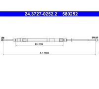 ATE 24.3727-0252.2 Cavo freno a mano