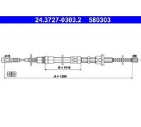 Cavo freno a mano 24.3727-0303.2 ATE per CITROËN AX