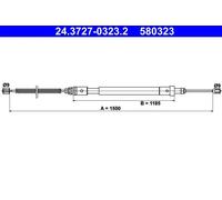Cavo freno a mano 24.3727-0323.2 ATE per CITROËN XSARA XSARA Coupé