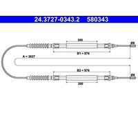 Cavo freno a mano 24.3727-0343.2 ATE per FIAT PEUGEOT CITROËN
