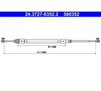 ATE 24.3727-0352.2 Cavo freno a mano