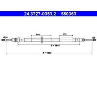 Cavo freno a mano 24.3727-0353.2 ATE per CITROËN XSARA PICASSO