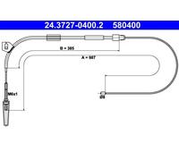 Cavo freno a mano 24.3727-0400.2 ATE per MERCEDES-BENZ CLASSE A