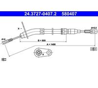 Cavo freno a mano 24.3727-0407.2 ATE per MERCEDES-BENZ /8 /8 Coupé