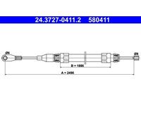 Cavo freno a mano 24.3727-0411.2 ATE per MERCEDES-BENZ 124 Tre volumi CLASSE E