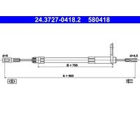 Cavo freno a mano 24.3727-0418.2 ATE per MERCEDES-BENZ CLASSE C CLASSE C T-Model