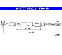 Cavo freno a mano 24.3727-0420.2 ATE per MERCEDES-BENZ T1 Furgone T1 Autobus