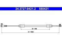 Cavo freno a mano 24.3727-0421.2 ATE per MERCEDES-BENZ