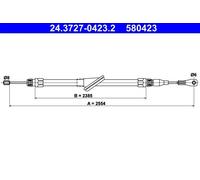 Cavo freno a mano 24.3727-0423.2 ATE per MERCEDES-BENZ CLASSE C CLASSE C T-Model
