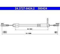 Cavo freno a mano 24.3727-0424.2 ATE per MERCEDES-BENZ T-Model