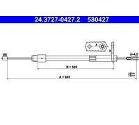 Cavo freno a mano 24.3727-0427.2 ATE per MERCEDES-BENZ VANEO CLASSE A