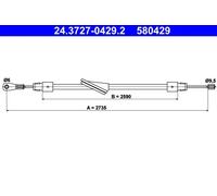 Cavo freno a mano 24.3727-0429.2 ATE per MERCEDES-BENZ CLASSE C CLASSE C Coupé