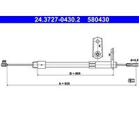 Cavo freno a mano 24.3727-0430.2 ATE per MERCEDES-BENZ CLASSE C CLASSE C Coupé