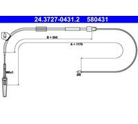 Cavo freno a mano 24.3727-0431.2 ATE per MERCEDES-BENZ CLASSE A