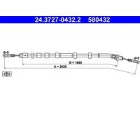 ATE Cavo freno a mano 24.3727-0432.2 per Mercedes‑Benz Classe M
