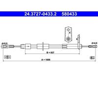 Cavo freno a mano 24.3727-0433.2 ATE per MERCEDES-BENZ SLK