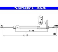Cavo freno a mano 24.3727-0436.2 ATE per MERCEDES-BENZ CLASSE C CLASSE C Coupé