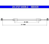 Cavo freno a mano 24.3727-0439.2 ATE per MERCEDES-BENZ CLASSE A