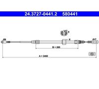 Cavo freno a mano 24.3727-0441.2 ATE per MERCEDES-BENZ VW