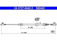 Cavo freno a mano 24.3727-0442.2 ATE per MERCEDES-BENZ VW