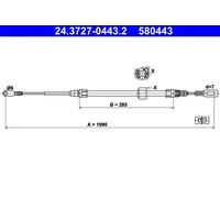 Cavo freno a mano 24.3727-0443.2 ATE per MERCEDES-BENZ VW