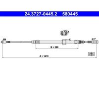 Cavo freno a mano 24.3727-0445.2 ATE per MERCEDES-BENZ SPRINTER 2-t Furgone