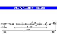 Cavo freno a mano 24.3727-0448.2 ATE per MERCEDES-BENZ CLASSE E T-Model CLASSE E