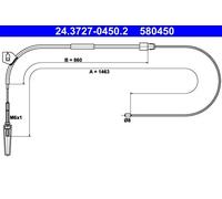 Cavo freno a mano 24.3727-0450.2 ATE per MERCEDES-BENZ VANEO
