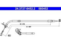 Cavo freno a mano 24.3727-0452.2 ATE per MERCEDES-BENZ CLASSE A