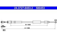 Cavo freno a mano 24.3727-0453.2 ATE per MERCEDES-BENZ VITO / MIXTO Furgone