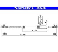 Cavo freno a mano 24.3727-0456.2 ATE per MERCEDES-BENZ CLASSE S