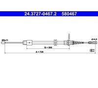 Cavo freno a mano 24.3727-0467.2 ATE per MERCEDES-BENZ CLASSE C CLASSE C T-Model