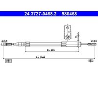 ATE Cavo comando freno di stazionamento 24.3727-0468.2 per Mercedes-Benz SL (R129)