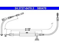 Cavo freno a mano 24.3727-0470.2 ATE per MERCEDES-BENZ CLASSE C CLASSE C T-Model