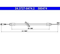 Cavo freno a mano 24.3727-0474.2 ATE per MERCEDES-BENZ SPRINTER 3,5-t Autobus