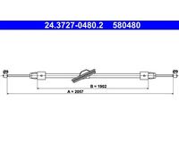 ATE Cavo freno a mano 24.3727-0480.2 anteriore per Mercedes-Benz Classe GLK