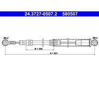 Cavo freno a mano 24.3727-0507.2 ATE per FIAT UNO