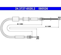 Cavo freno a mano 24.3727-0526.2 ATE per FIAT PUNTO PUNTO Cabriolet PUNTO Van