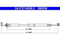 Cavo freno a mano 24.3727-0538.2 ATE per FIAT PUNTO PUNTO Furgone/hatchback