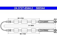 ATE 24.3727-0544.2 Cavo freno a mano