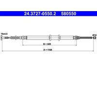 ATE 24.3727-0550.2 Cavo freno a mano