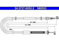 Cavo freno a mano 24.3727-0553.2 ATE per FIAT BRAVO II STILO STILO Multi Wagon