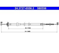 Cavo freno a mano 24.3727-0556.2 ATE per FIAT PANDA PANDA Furgone/hatchback