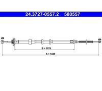 Cavo freno a mano 24.3727-0557.2 ATE per FIAT PANDA PANDA Furgone/hatchback
