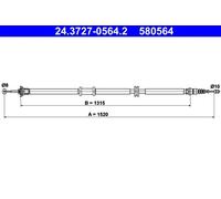 ATE 24.3727-0564.2 Cavo freno a mano