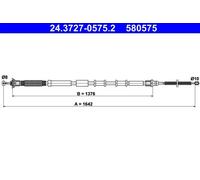 Cavo freno a mano 24.3727-0575.2 ATE per FIAT GRANDE PUNTO PUNTO PUNTO EVO