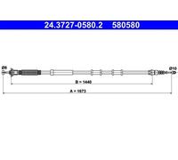 Cavo freno a mano 24.3727-0580.2 ATE per FIAT ALFA ROMEO ABARTH